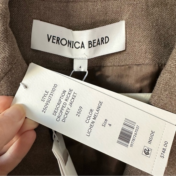 NWT VERONICA BEARD Rickie Crop Dickey Jacket in Lichen Melange SZ US 4 - Picture 4 of 9